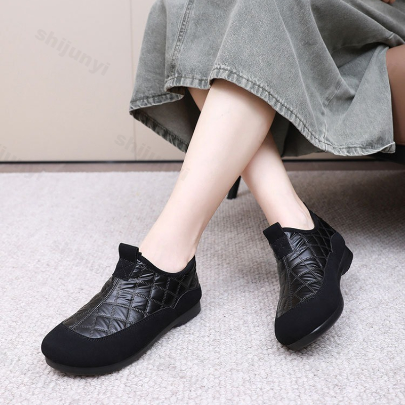 Vintage Outdoor Fashion - Slip auf Frauen Baumwolle Schuhe Winter