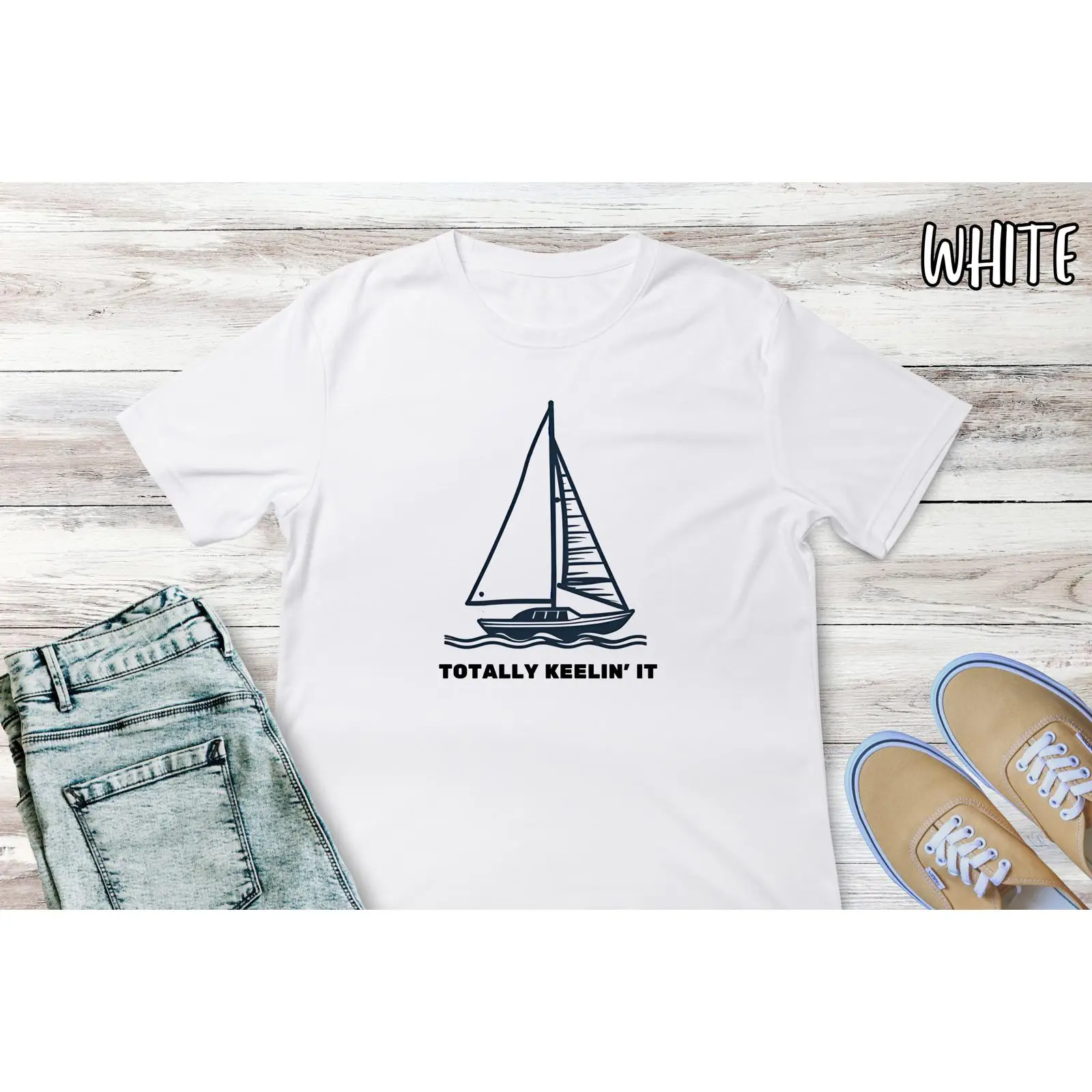 Vintage Fashion Quotes - Lustiges Segel-T-Shirt, Segelboot-Kapitän, humorvolles Zitat, nautischer
