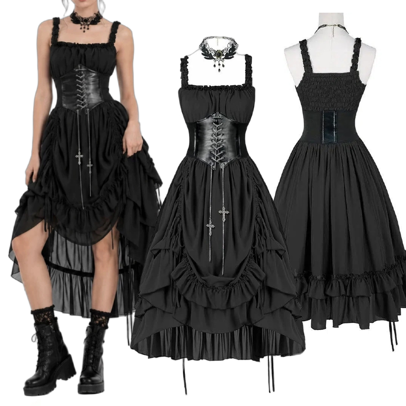 Damen Gothic Kleid Korsett Sli – Vintage Fashion Dresses Bewertung und Preis